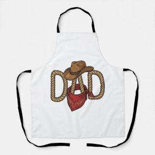Cowboy-Vater-Seil-Hut-Bandana-vintage-Gravur-Desi Schürze