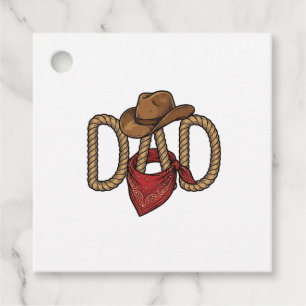 Cowboy-Vater-Seil-Hut-Bandana-Vintage-Stichdesign Geschenkanhänger