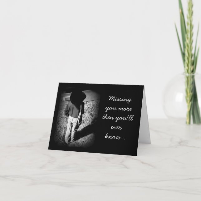 Cowboy vermisst Sie Anmerkungskarte Karte (Vorderseite)