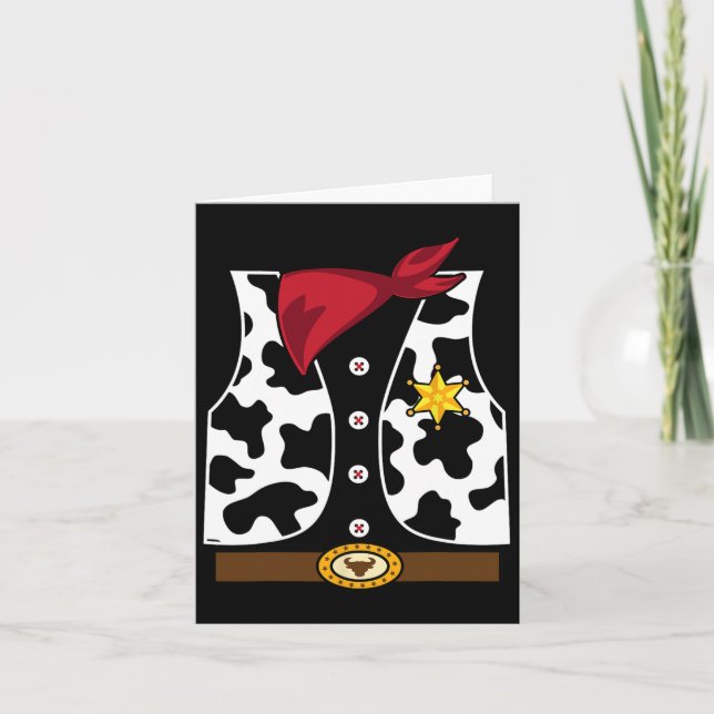 Cowboy Vest Western Sheriff Costume Cool Easy Hall Karte (Vorderseite)