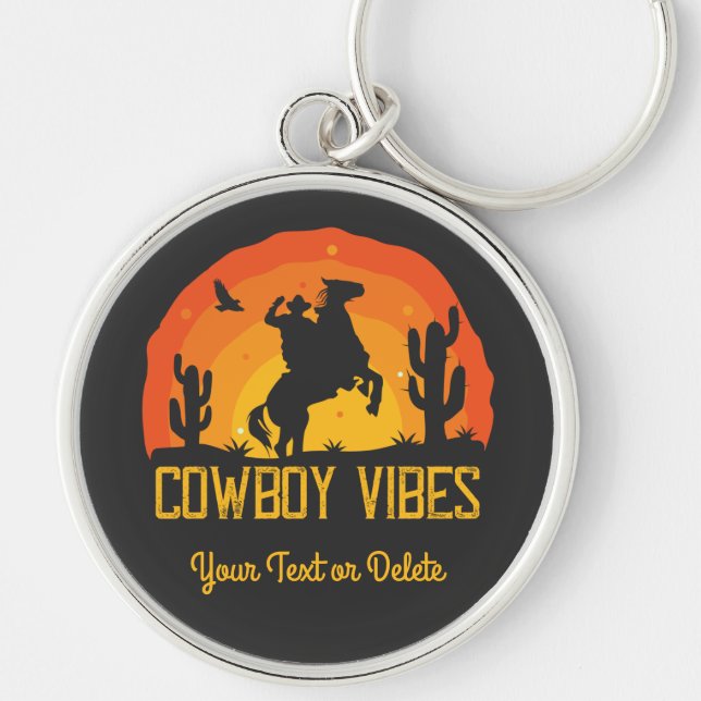 Cowboy Vibes Individuelle Name Schlüsselanhänger (Vorne)