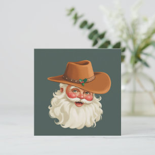 Cowboy-Vintage-Weihnachtsmann Lustiger Retro-Weste Feiertagskarte