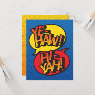 Cowboy vs Ninja Pop Art - Primärfarben Karte