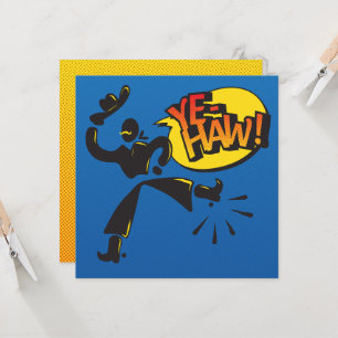 Cowboy vs Ninja Pop Art - Primärfarben Karte