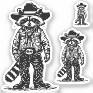Cowboy-Waschbär Aufkleber