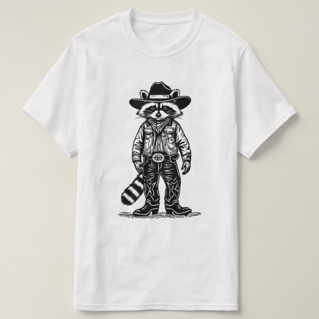 Cowboy-Waschbär T-Shirt (Design vorne)