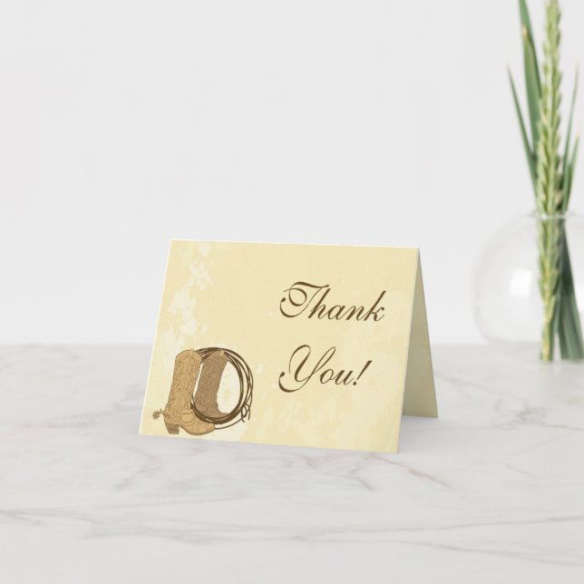 Cowboy Wedding Danke-Card Dankeskarte (Vorderseite)