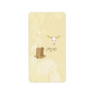Cowboy Wedding Small Hershey's Wrapper Adressaufkleber