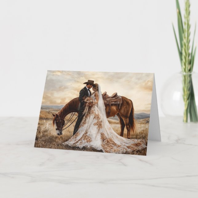 Cowboy Wedding Wish for Strong Bond & Liebe Karte (Vorderseite)