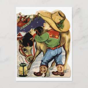 Cowboy-Weihnachten Feiertagspostkarte