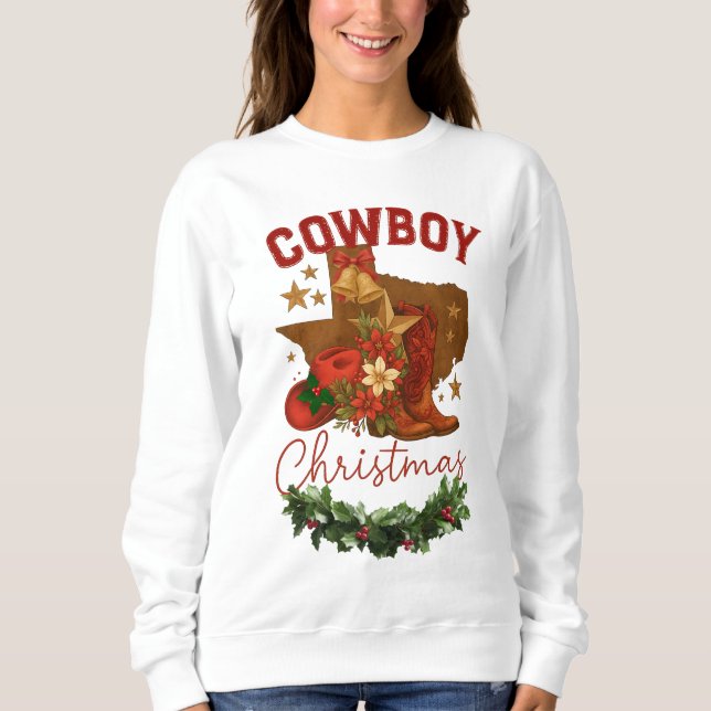 Cowboy-Weihnachten Sweatshirt (Vorderseite)