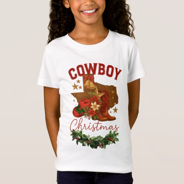 Cowboy-Weihnachten T-Shirt (Vorderseite)