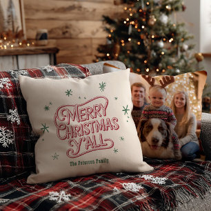 Cowboy Weihnachten Western Frohe Weihnachts-Foto Kissen