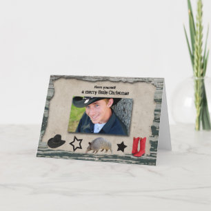 Cowboy Weihnachts-Foto Weihnachtskarte Feiertagskarte