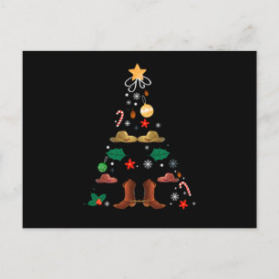 Cowboy Weihnachtsbaum Xmas New Year Line Tanz Gif Postkarte