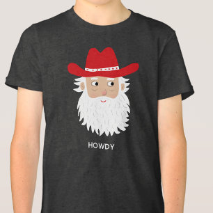 Cowboy Weihnachtsmann benutzerdefinierter Text Wei Tri-Blend Shirt