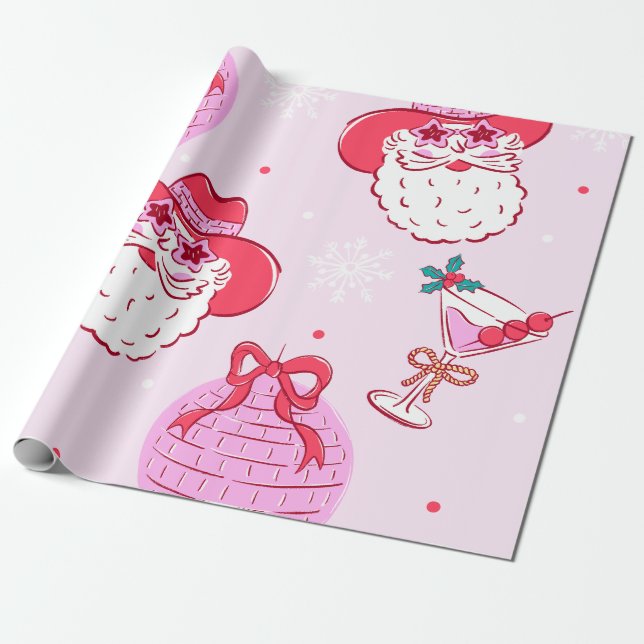 Cowboy-Weihnachtsmann-Feiertagsspaß Geschenkpapier (Ungerollt)
