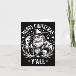 Cowboy Weihnachtsmann Frohe Weihnachten Y'All West Karte