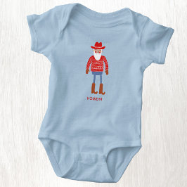 Cowboy-Weihnachtsmann mit individuellem Text Weihn Baby Strampler
