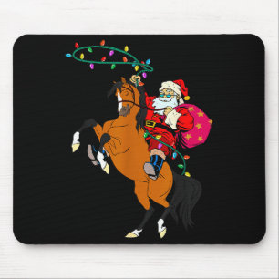 Cowboy-Weihnachtsmann reitet auf einem Pferd Weihn Mousepad
