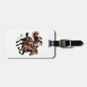 Cowboy Weihnachtsmann Reitet Ein Pferd Weihnachten Gepäckanhänger