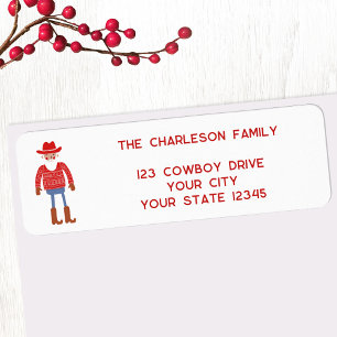 Cowboy-Weihnachtsmann-Weihnachts-Rücksendeadresse