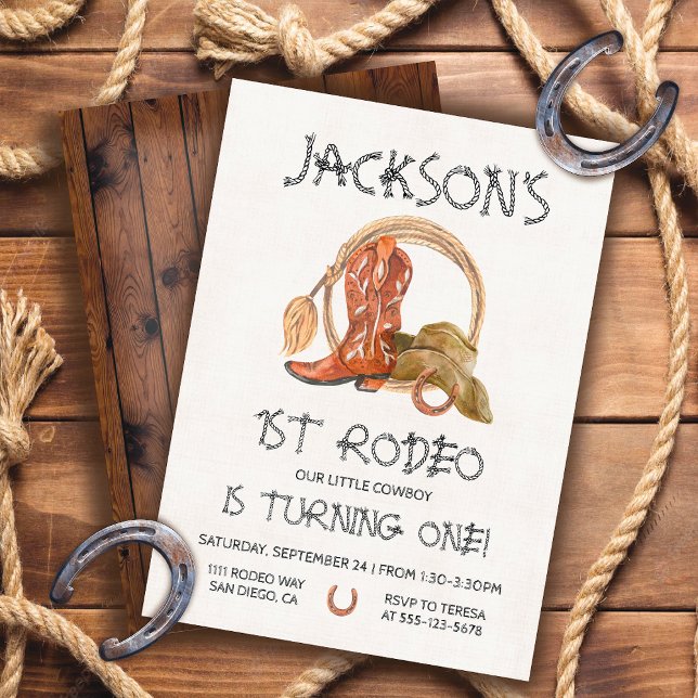 Cowboy Western 1. Rodeo Geburtstagsparty Einladung (Von Creator hochgeladen)