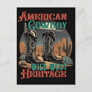 Cowboy Western Americana Abenteuer Unbeschwert Feiertagspostkarte