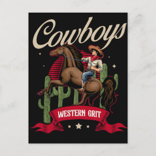 Cowboy Western Americana Abenteuer Unbeschwert Feiertagspostkarte
