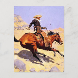Cowboy Western Art von Frederic Remington Postkarte