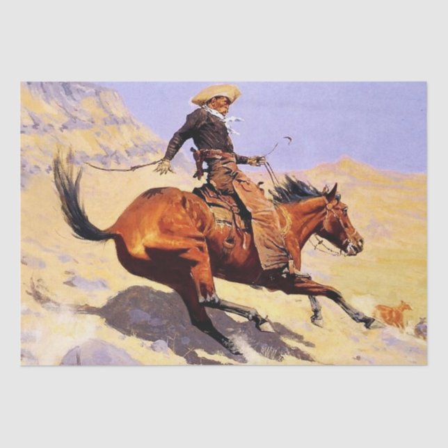 Cowboy Western Art von Frederic Remington Seidenpapier (Vorderseite)