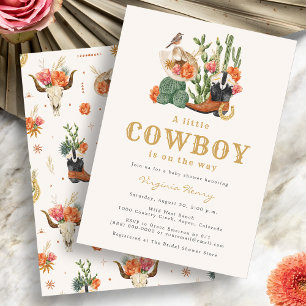 Cowboy-Western-Baby-Party Einladung