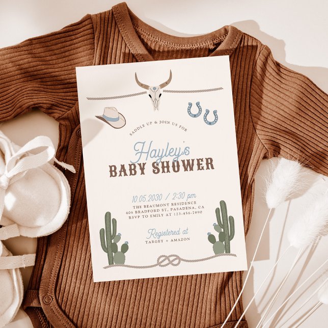 Cowboy Western Baby Shower Invitation Einladung (Von Creator hochgeladen)