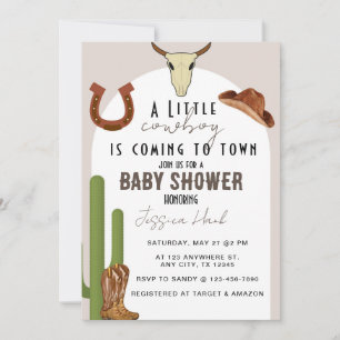 Cowboy Western Babydusche Einladung