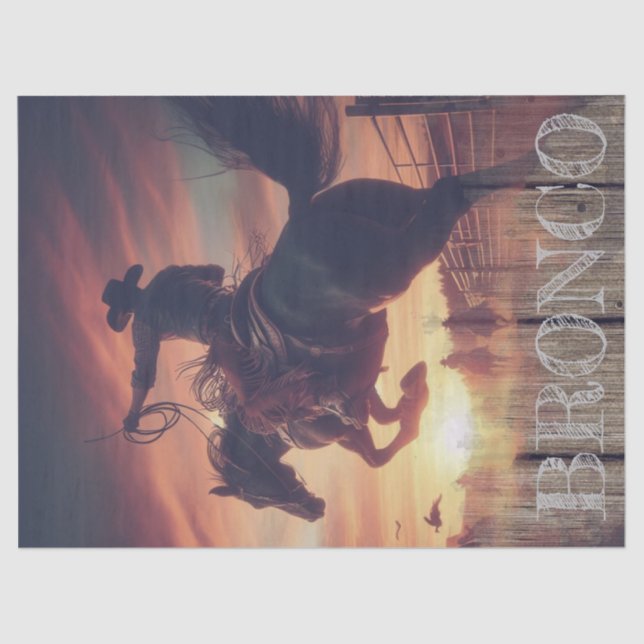 Cowboy Western Bronco Seidenpapier (Vorderseite)