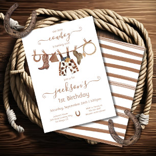 Cowboy Western Chaps Clothesline Geburtstagsparty Einladung
