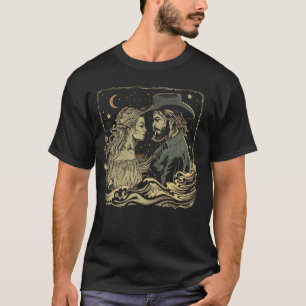 Cowboy Western Country Langhaar Mädchen Romantisch T-Shirt