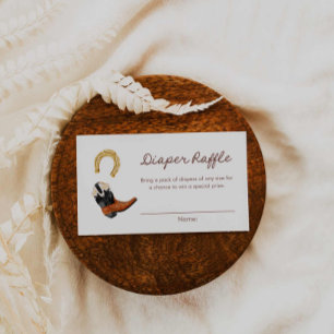 Cowboy Western Diaper Raffle Game Ticket Begleitkarte
