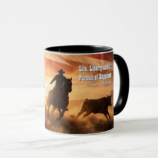 Cowboy Western Freiheit Patriotisch Roping Rodeo Tasse