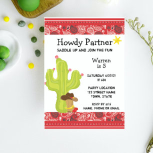 Cowboy Western Geburtstag Einladung