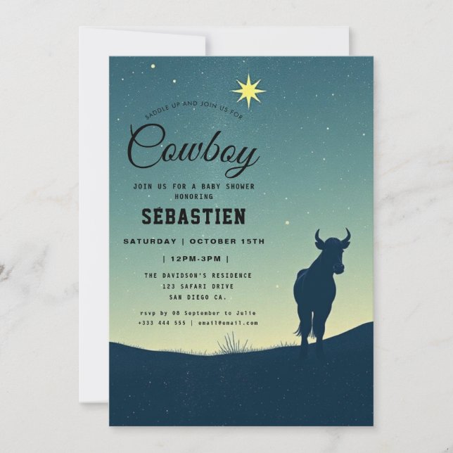 Cowboy Western Geburtstag Einladung (Vorderseite)