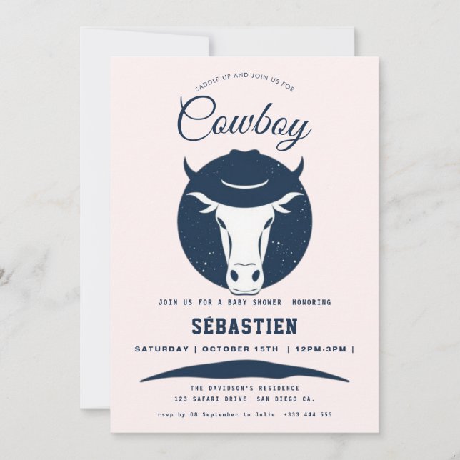 Cowboy Western Geburtstag Einladung (Vorderseite)