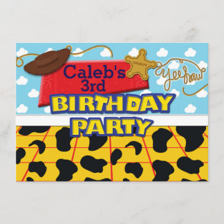 Cowboy Western Geburtstagsparty Einladung