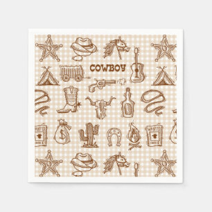 Cowboy Western Geburtstagsparty Serviette