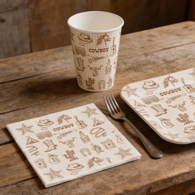Cowboy Western Geburtstagsparty Serviette (Von Creator hochgeladen)