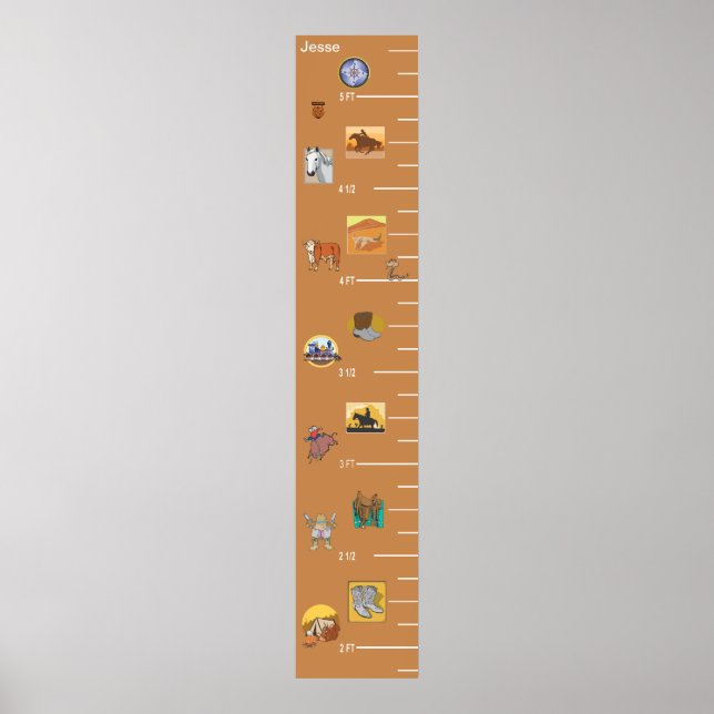Cowboy Western Growth Chart Poster (Vorne)