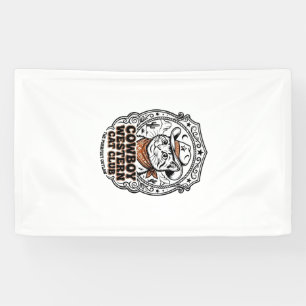 Cowboy Western Katze Haustier Liebhaber Shirt Kuns Banner