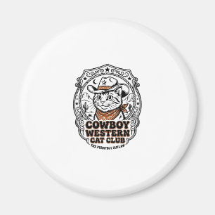 Cowboy Western Katze Haustier Liebhaber Shirt Kuns Magnet