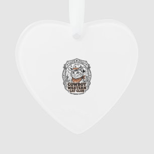 Cowboy Western Katze Haustier Liebhaber Shirt Kuns Ornament
