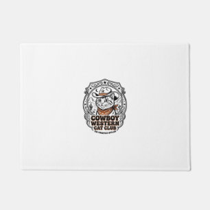 Cowboy Western Katze Haustierliebhaber-Shirt Kunst Fußmatte